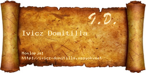 Ivicz Domitilla névjegykártya
